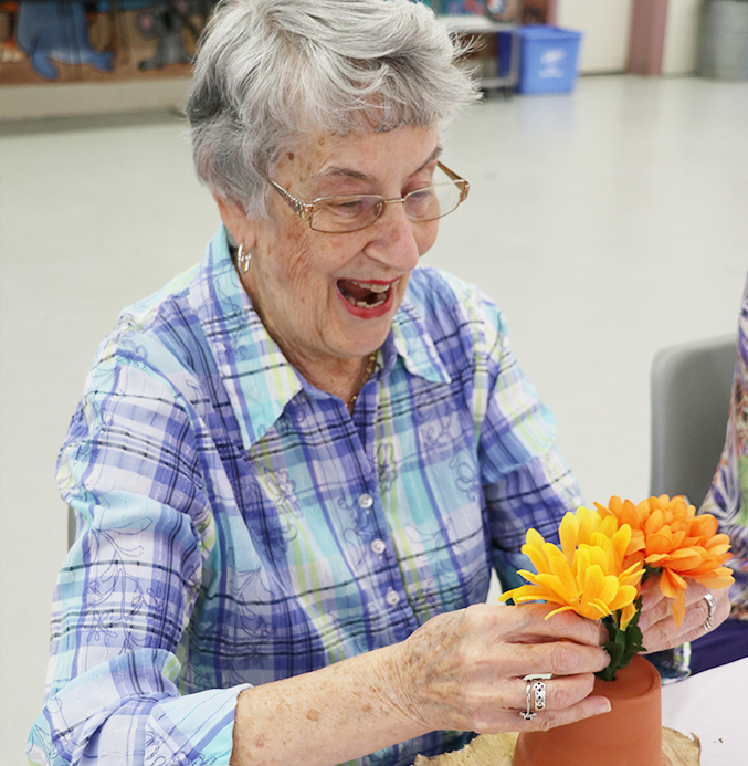 HAC-Health Activity Centre-Women crafting with flowers
